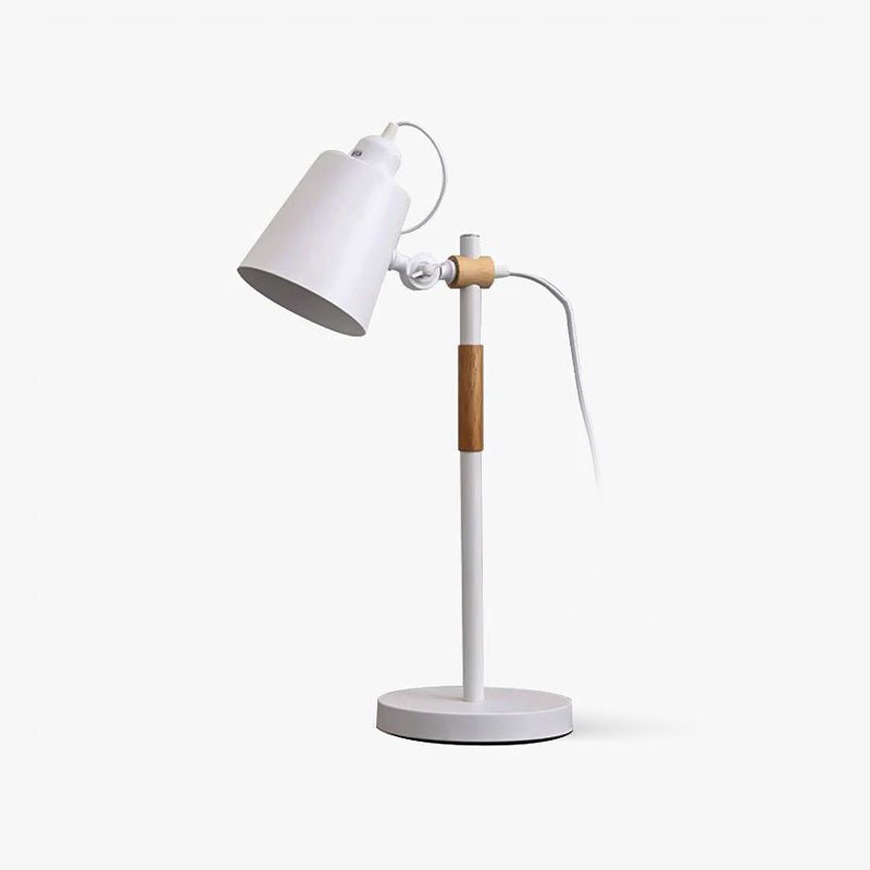 Minimalistyczna lampka na biurko z regulowanym kloszem do czytania