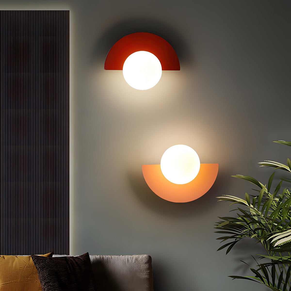 Nordic wall light with a semicircular shade