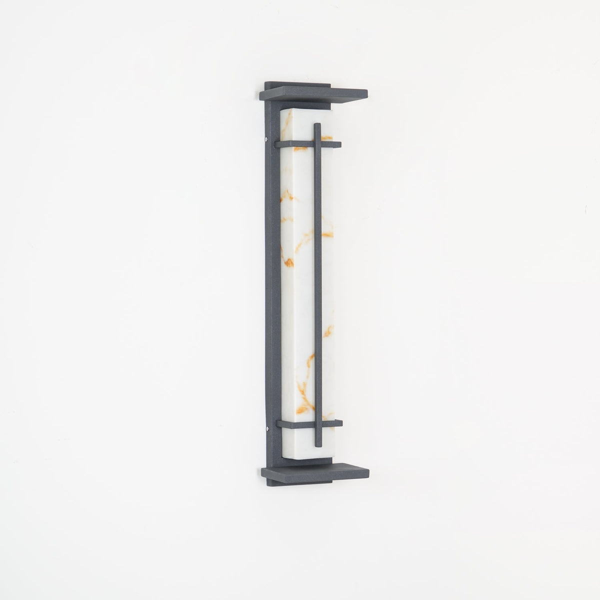 Outdoor wall lamp with a vertical rectangular panel