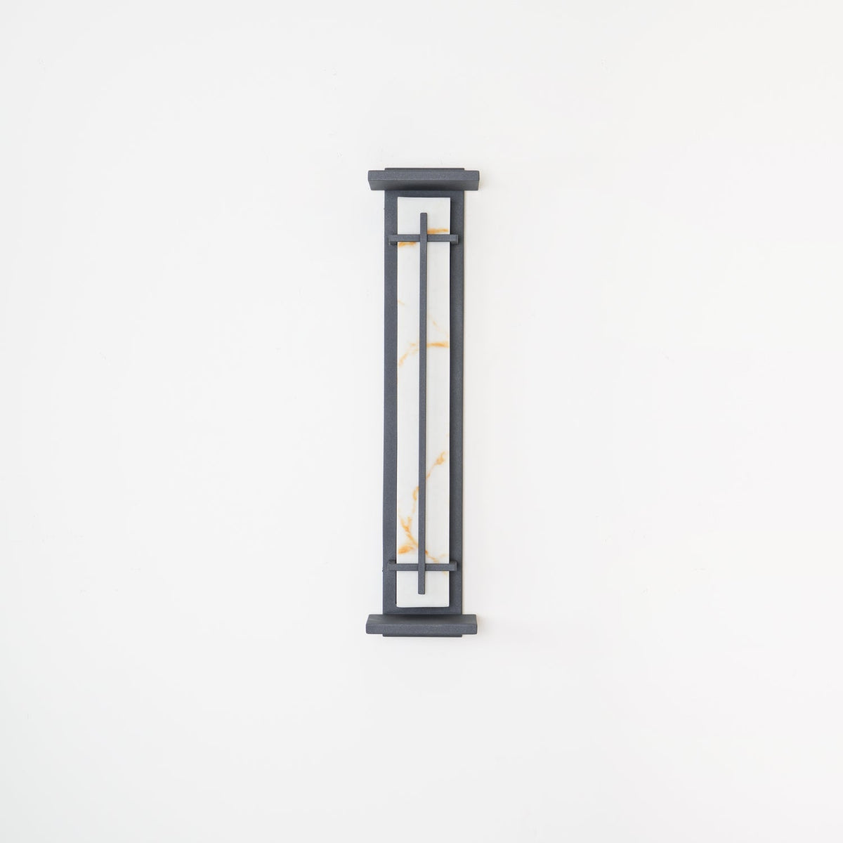 Outdoor wall lamp with a vertical rectangular panel