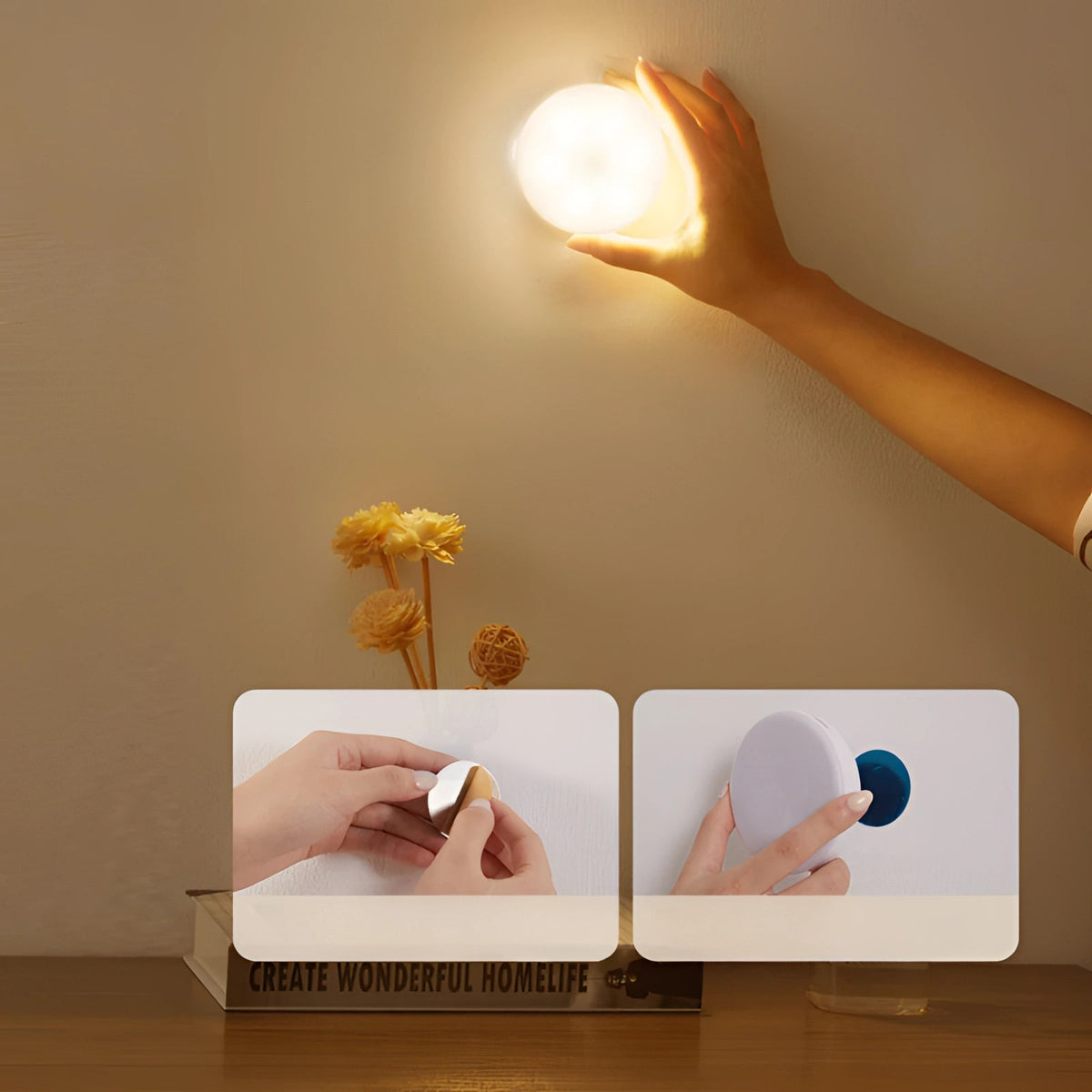 Draadloze LED lamp met bewegingssensor