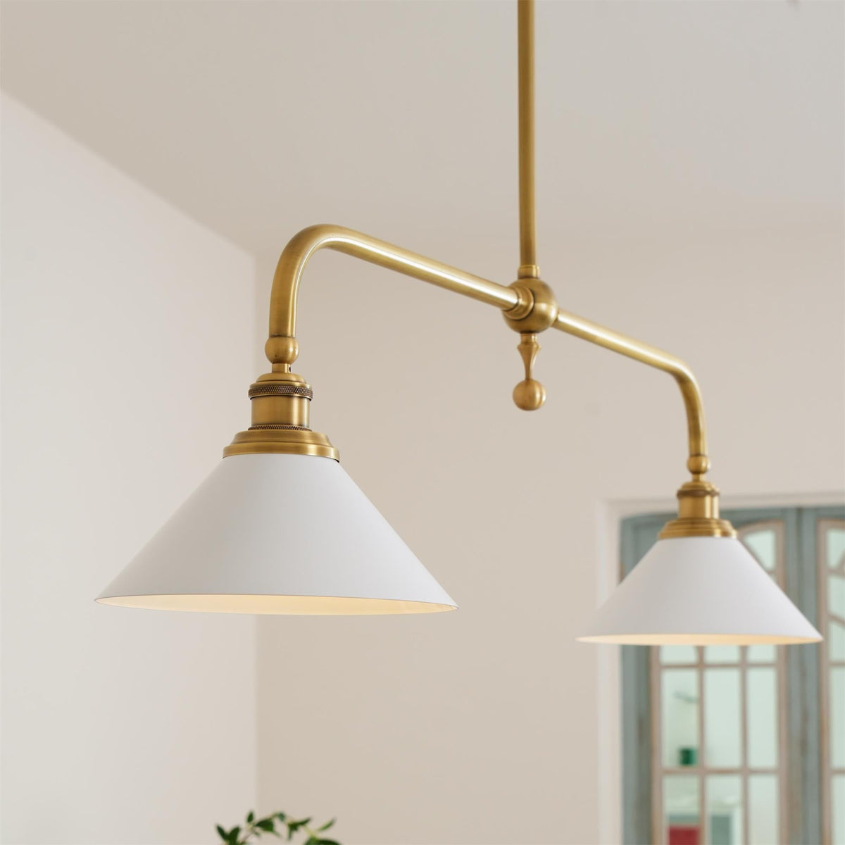 Lampa wisząca z dwoma kloszami metal szkło
