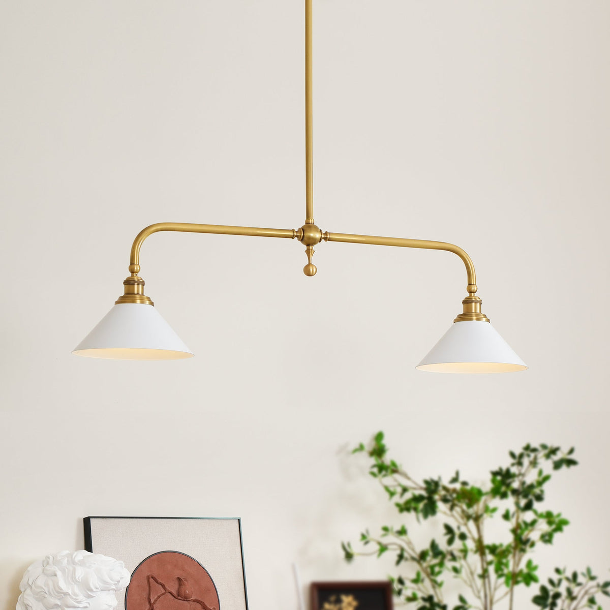 Lampa wisząca z dwoma kloszami metal szkło