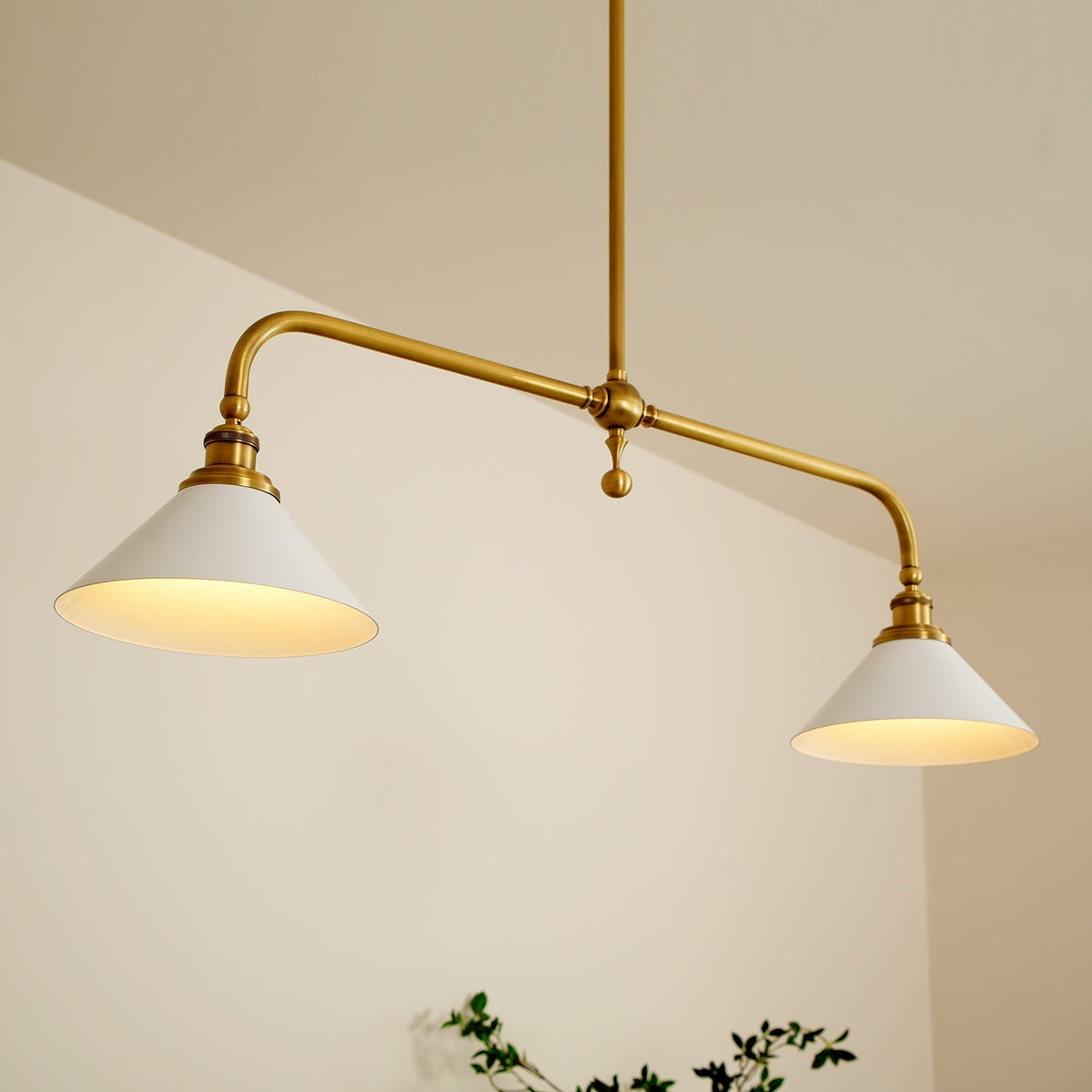 Lampa wisząca z dwoma kloszami metal szkło