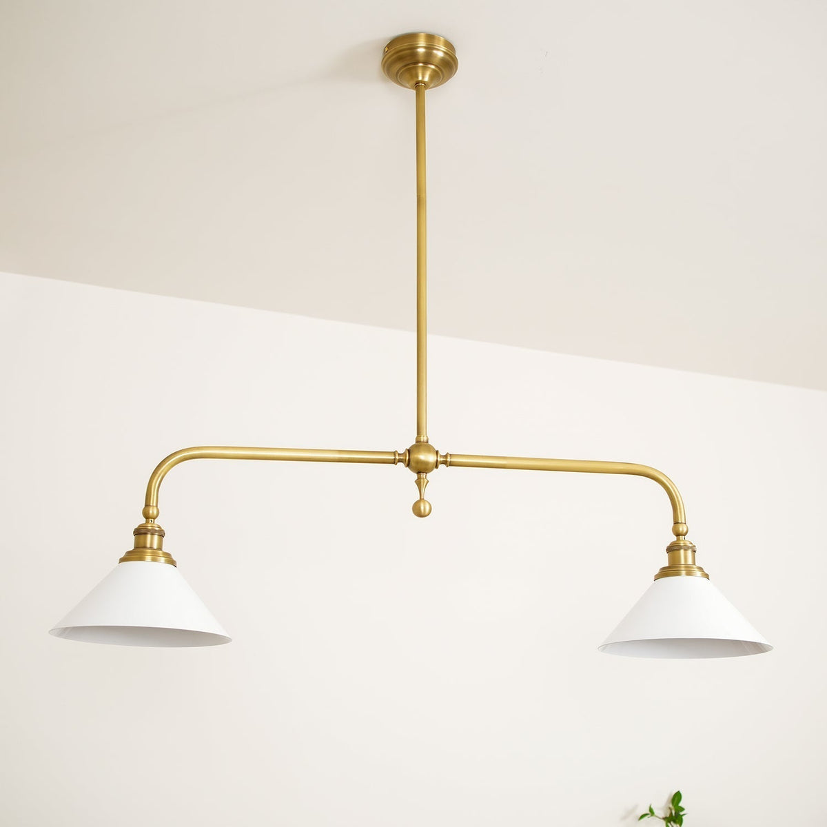 Lampa wisząca z dwoma kloszami metal szkło