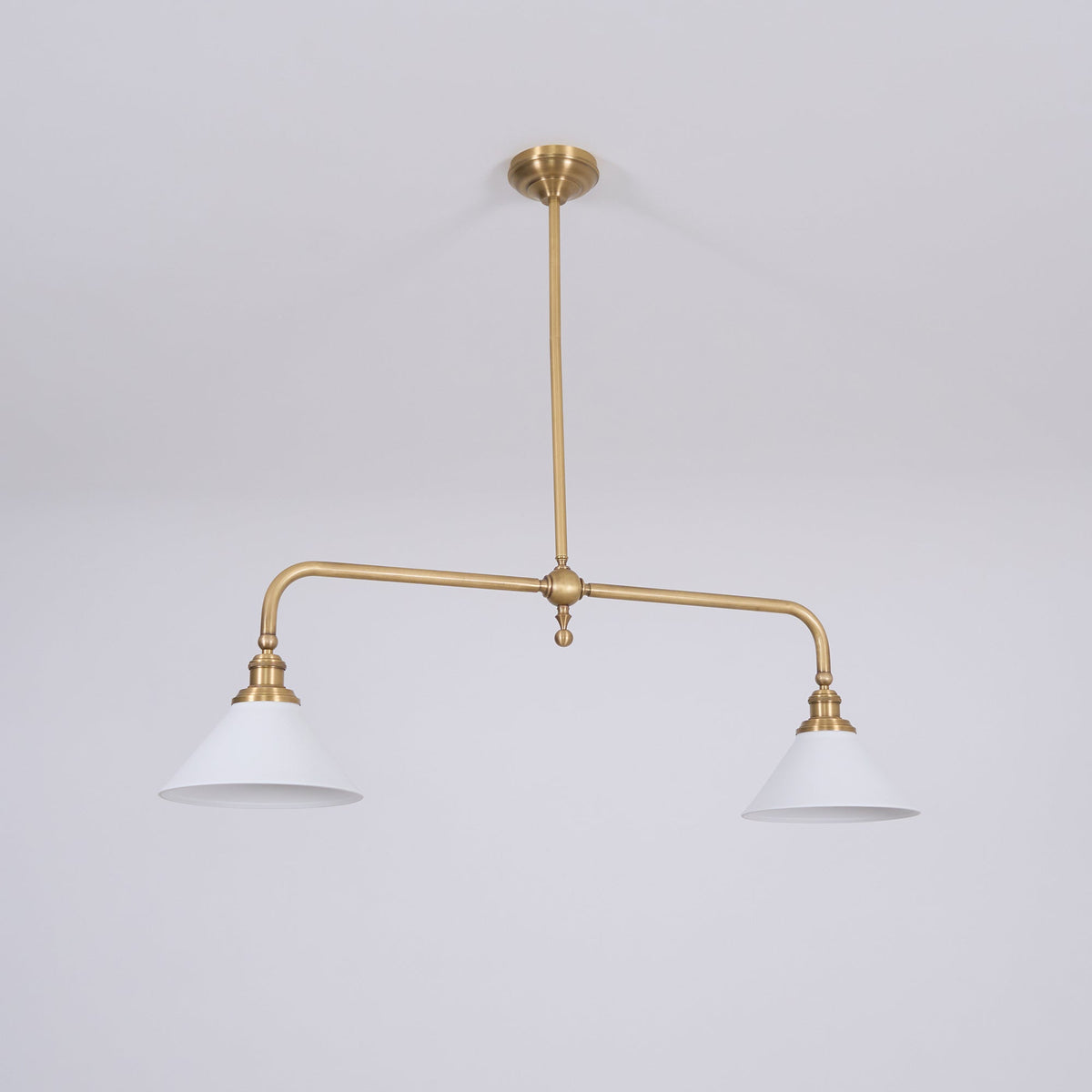 Lampa wisząca z dwoma kloszami metal szkło