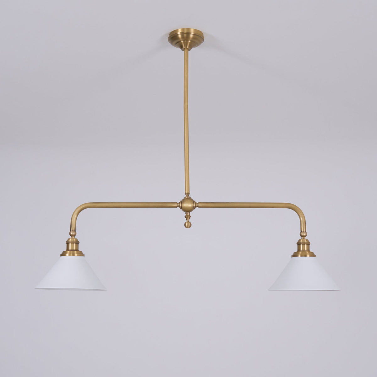 Lampa wisząca z dwoma kloszami metal szkło