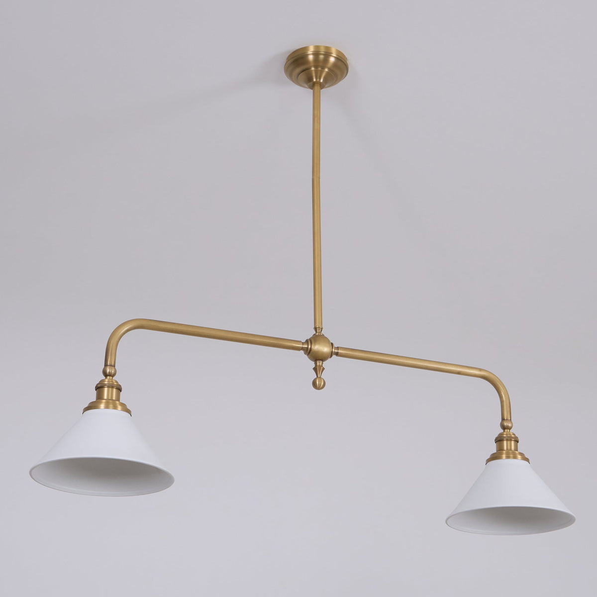 Lampa wisząca z dwoma kloszami metal szkło