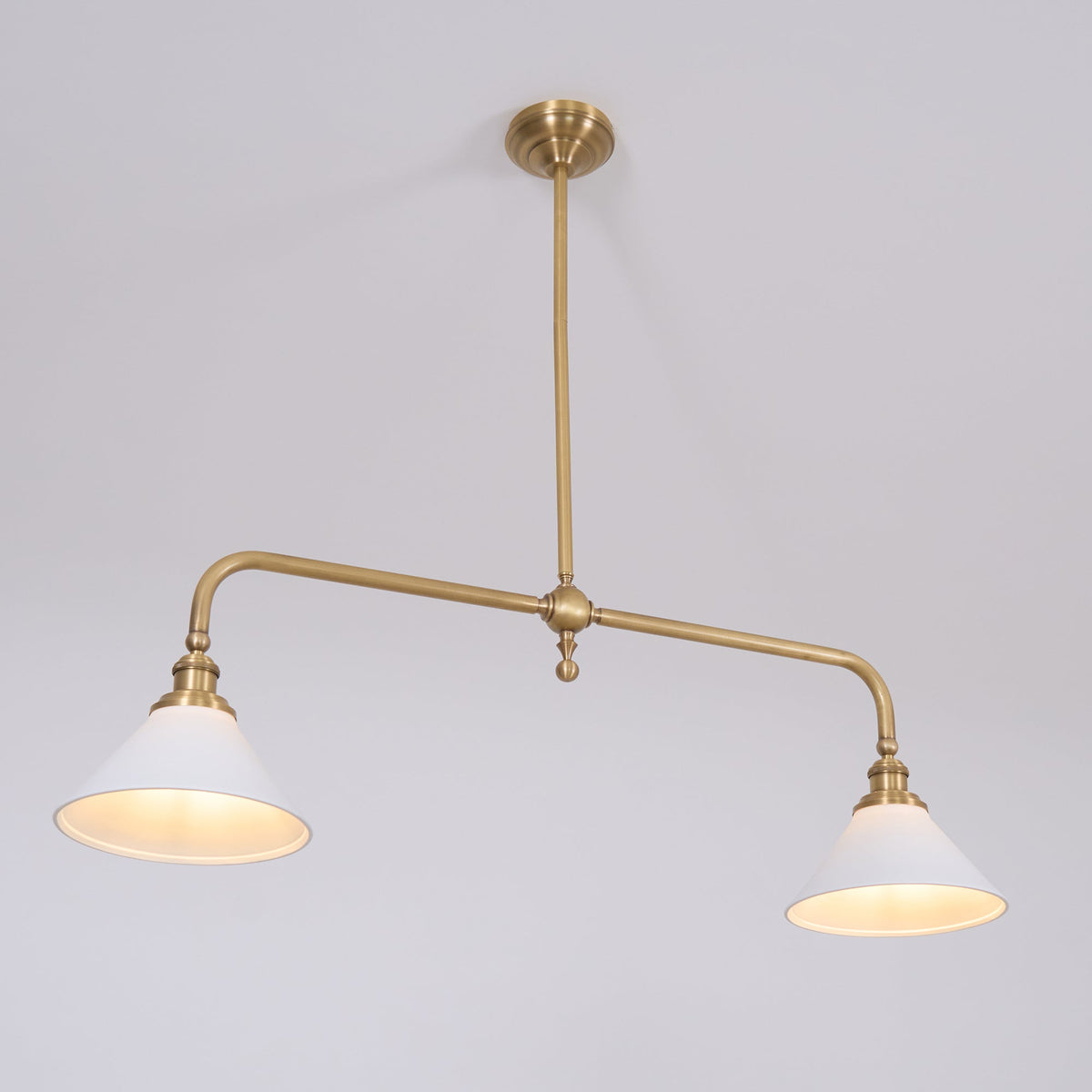 Lampa wisząca z dwoma kloszami metal szkło