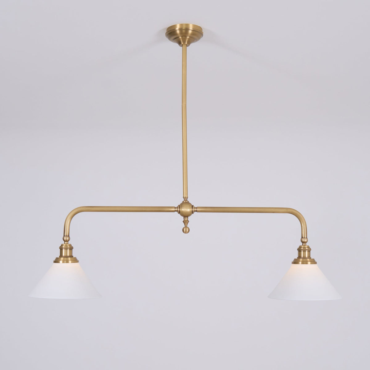 Lampa wisząca z dwoma kloszami metal szkło