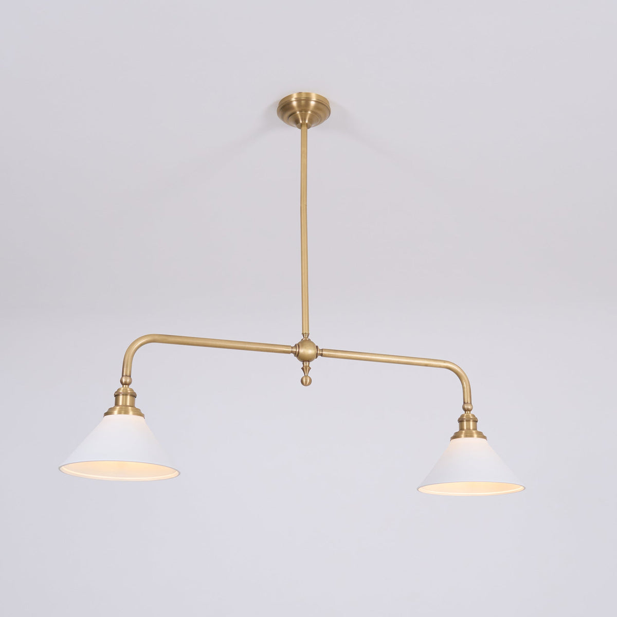Lampa wisząca z dwoma kloszami metal szkło