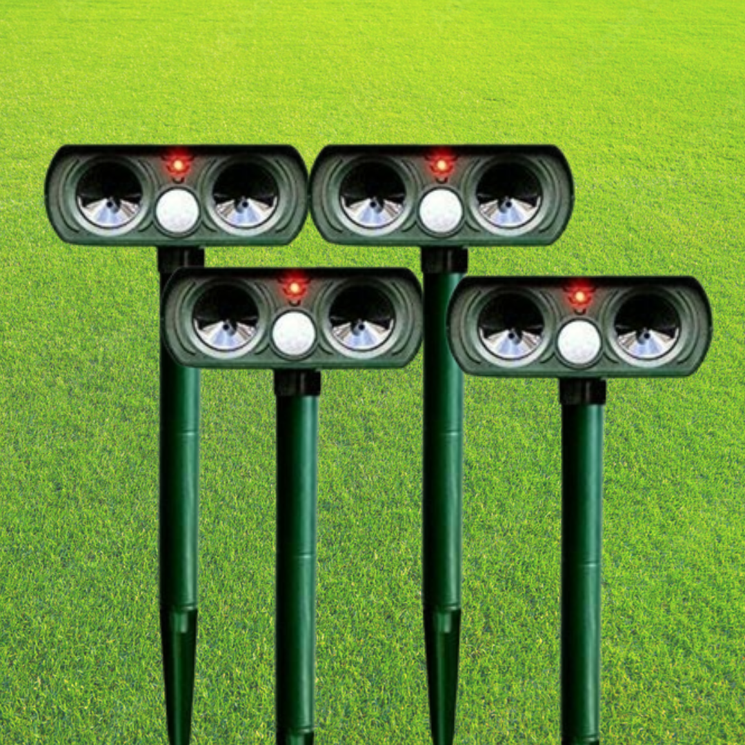 Garden pest repelling device with motion sensor