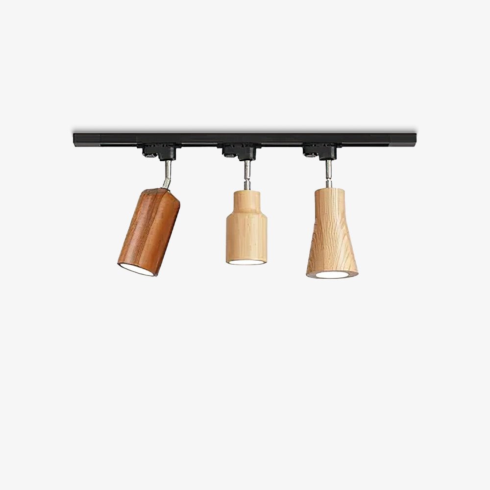 Grote plafondlamp voor de woonkamer met houten spots