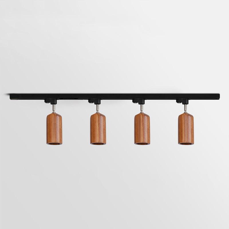 Grote plafondlamp voor de woonkamer met houten spots