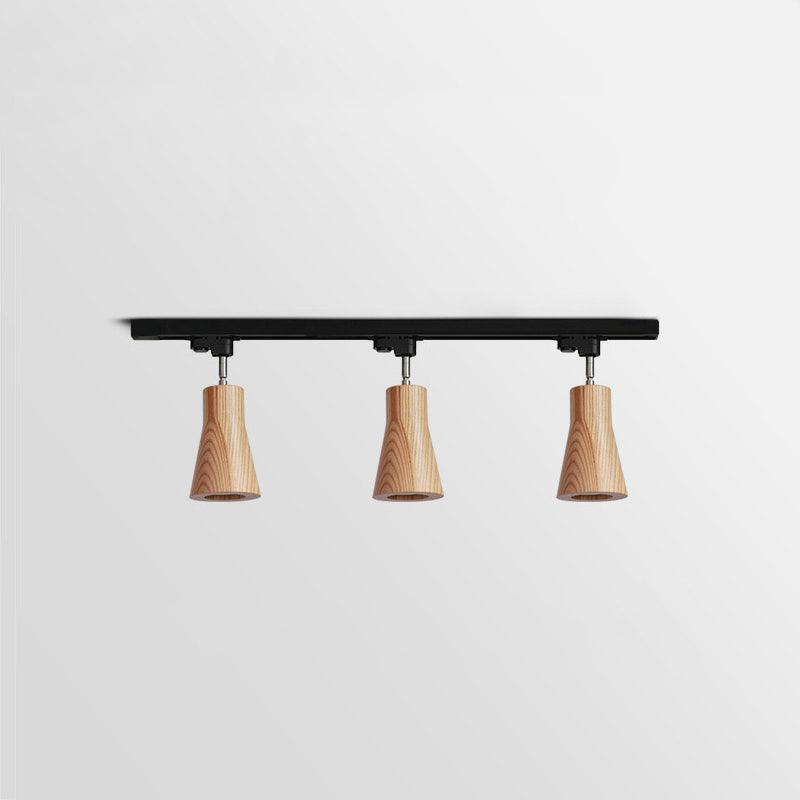 Grote plafondlamp voor de woonkamer met houten spots
