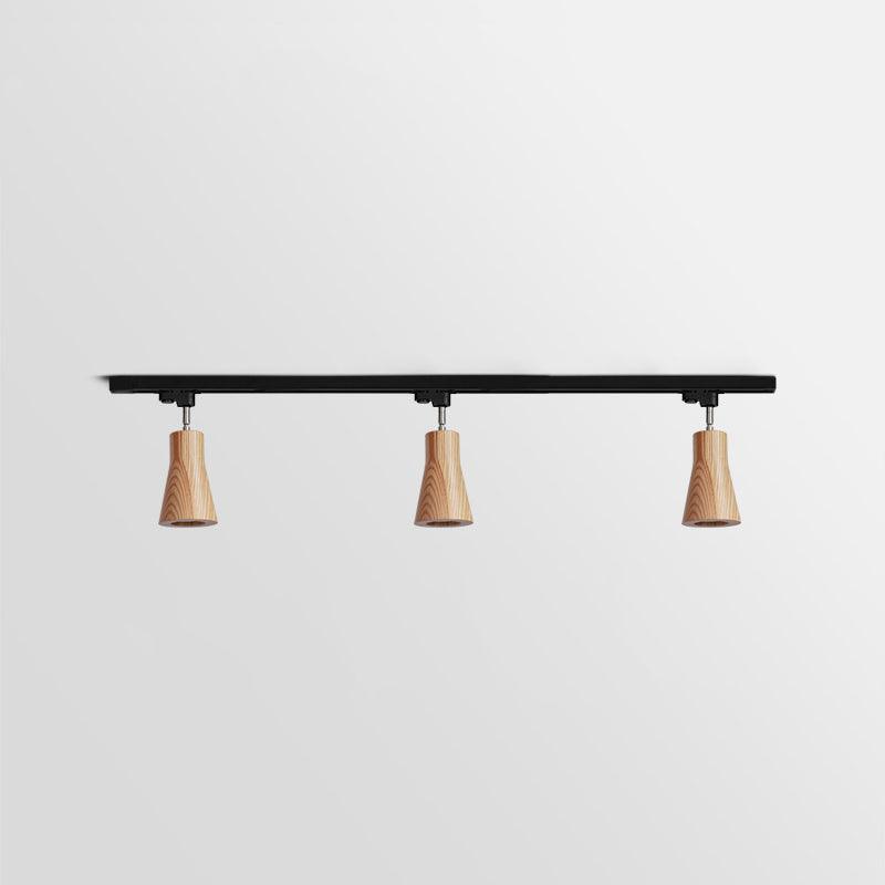 Grote plafondlamp voor de woonkamer met houten spots