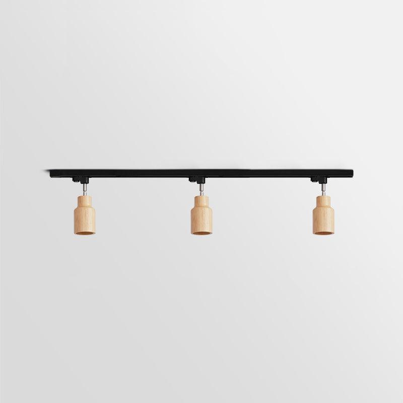 Grote plafondlamp voor de woonkamer met houten spots