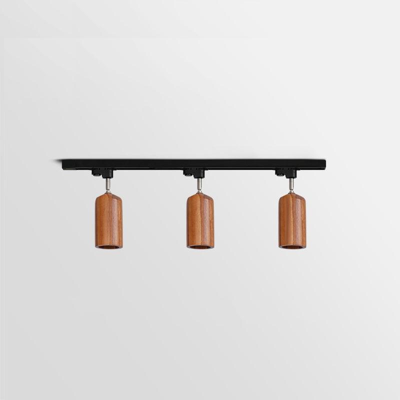 Grote plafondlamp voor de woonkamer met houten spots
