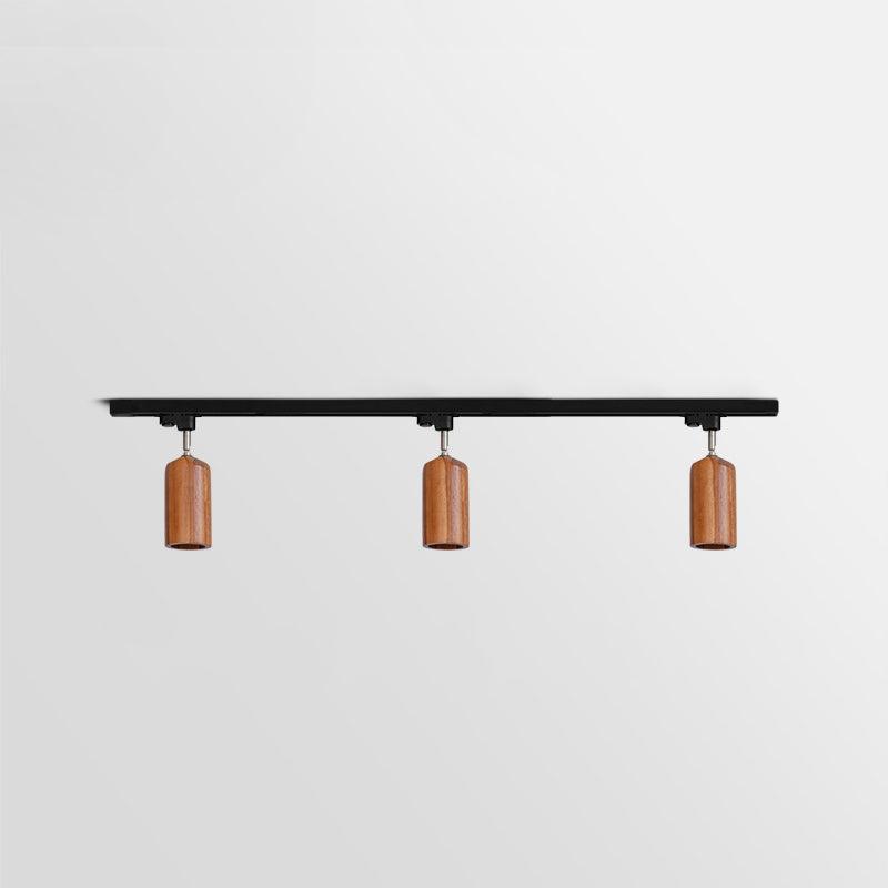Grote plafondlamp voor de woonkamer met houten spots