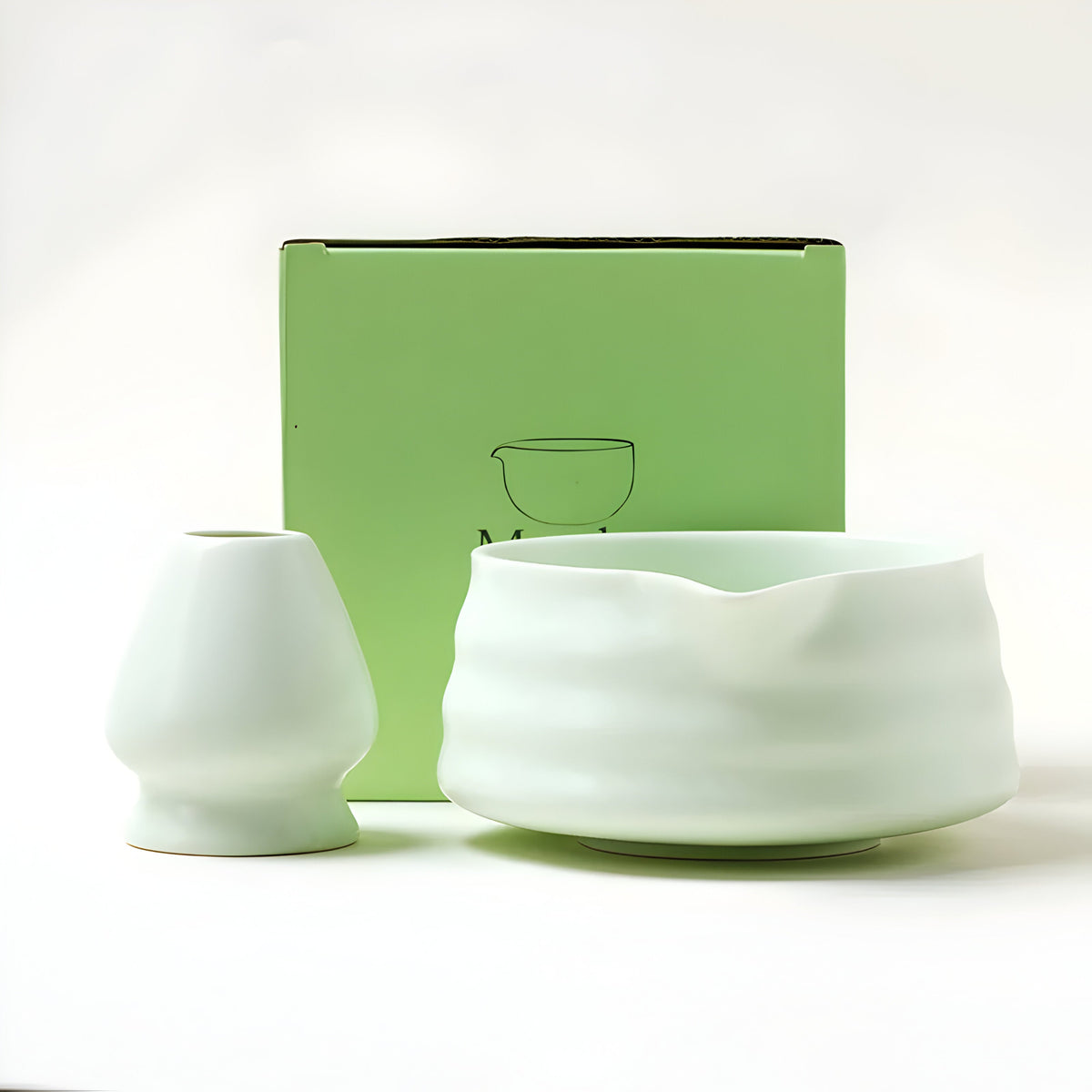 Keramische matcha theeset met kom