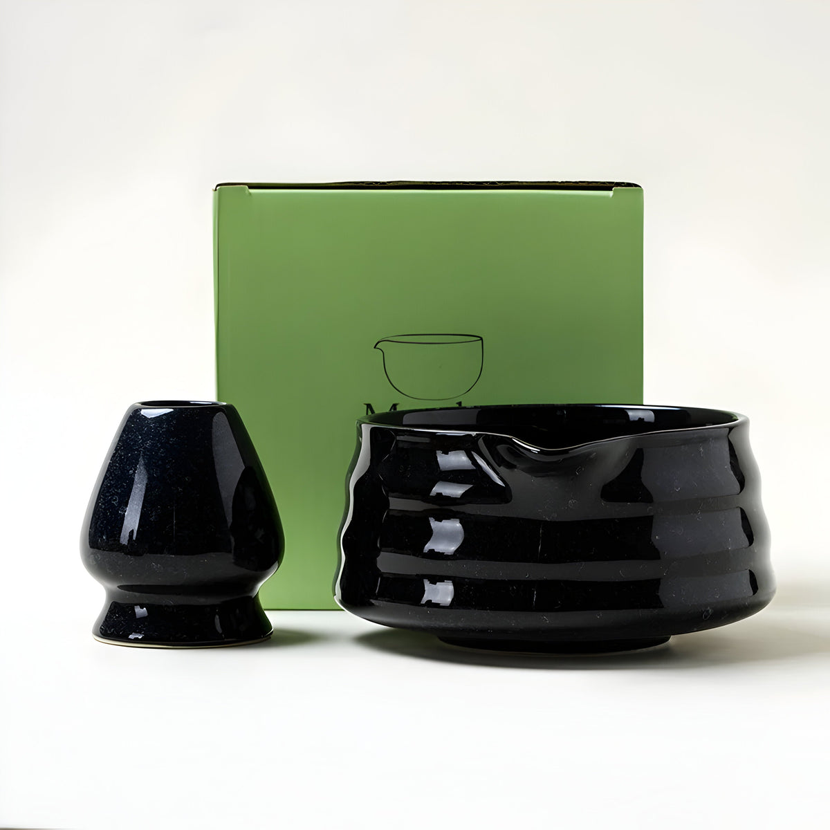 Keramische matcha theeset met kom