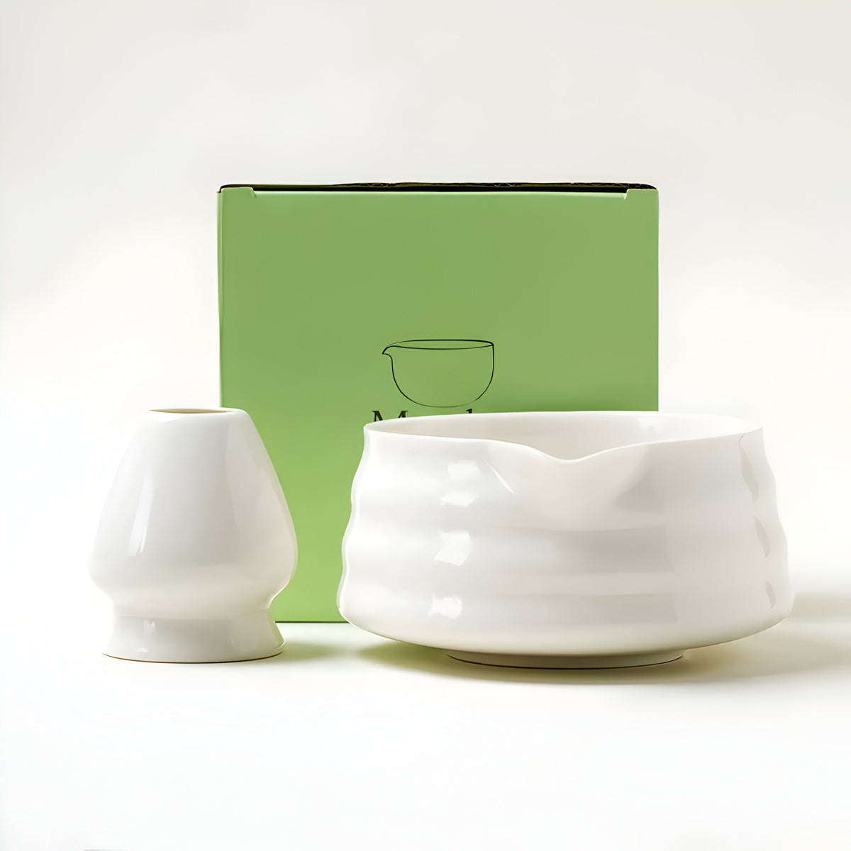 Keramische matcha theeset met kom