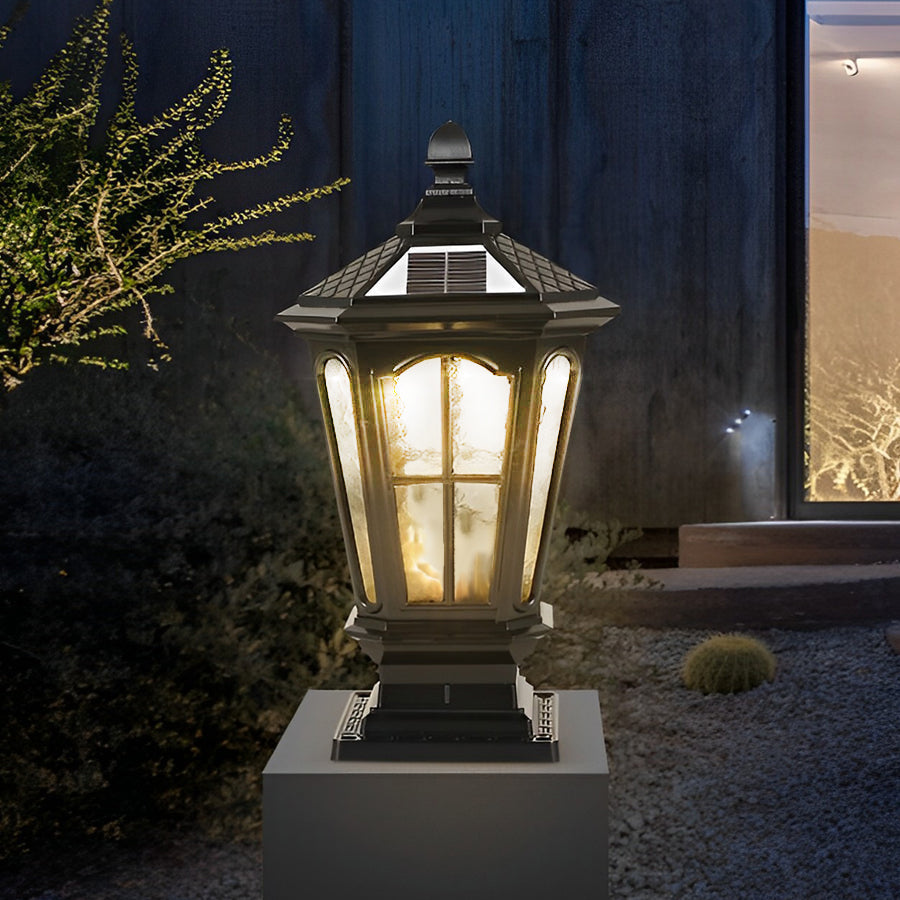Solarowa lampa ogrodowa na cokole z aluminium