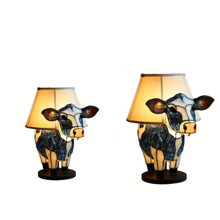 USB rechargeable LED table light with cow motif
