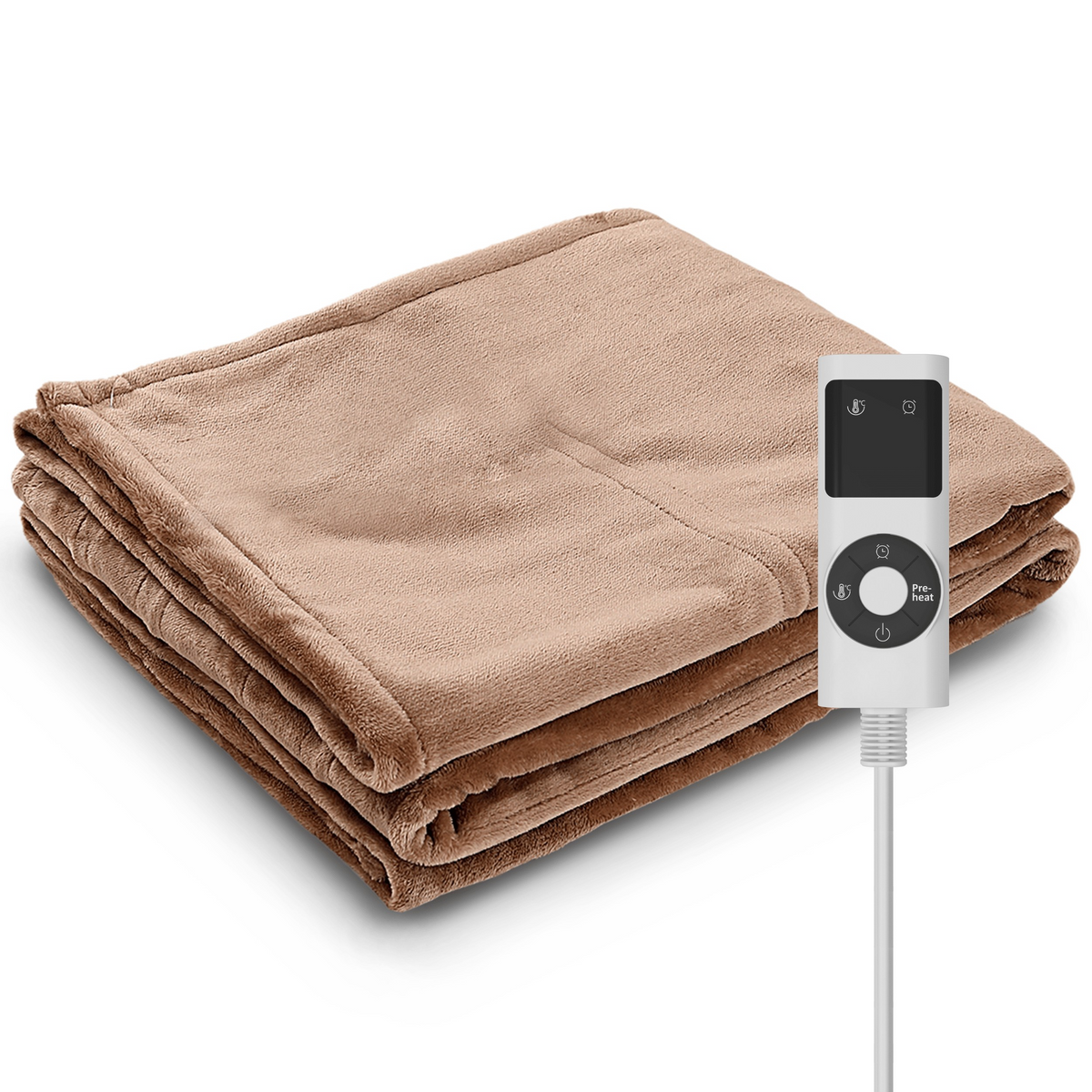 Soft electric blanket with nine heat levels and a remote control