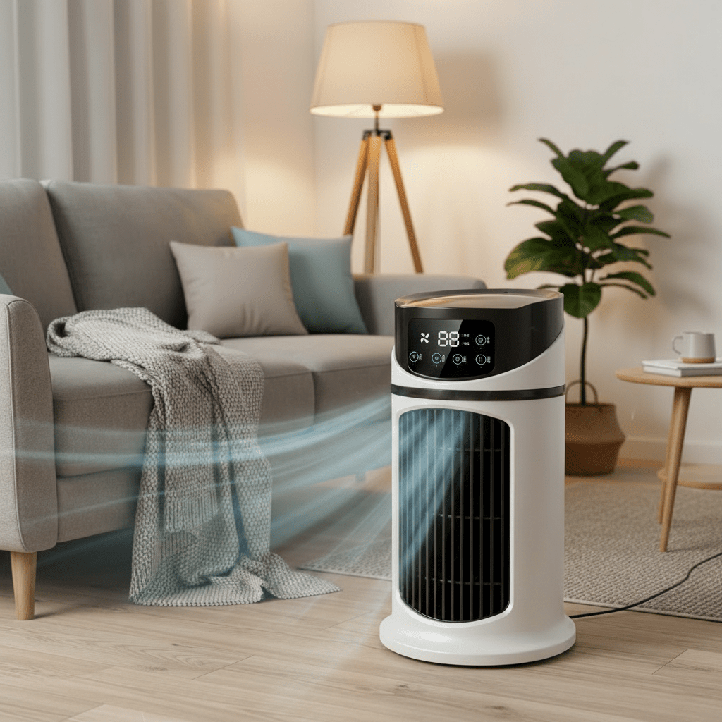 Draagbare verdampingsairconditioner met ventilator en luchtbevochtiger – USB-aansluiting