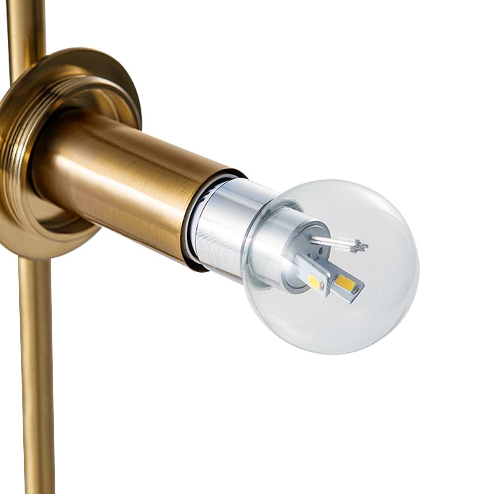 Glazen wandlamp met bolvormige kap en messing fitting