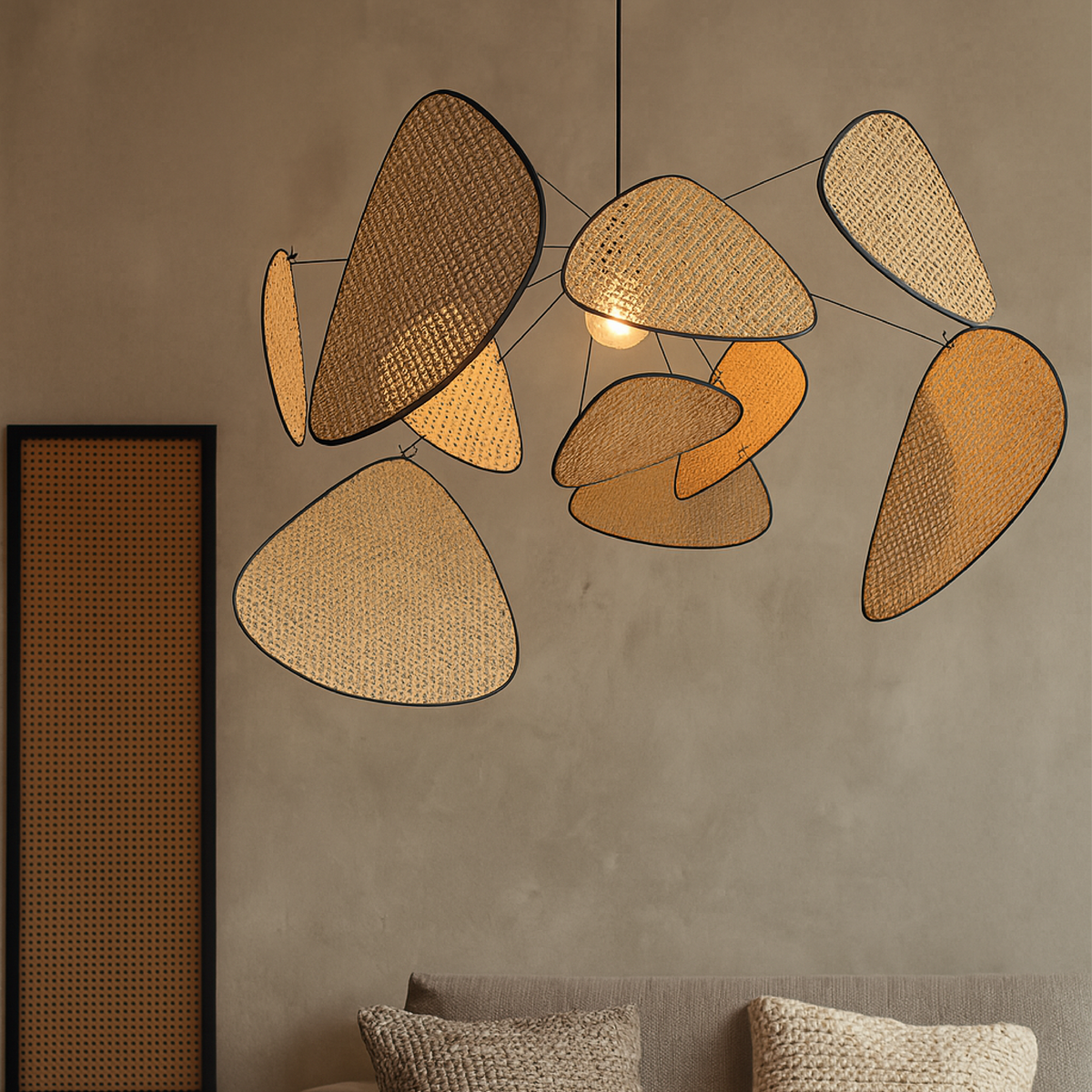 Minimalist rattan pendant lamp