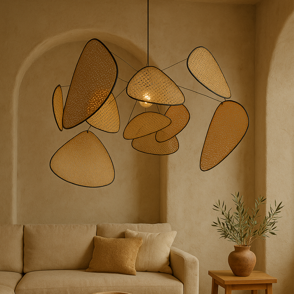 Minimalist rattan pendant lamp