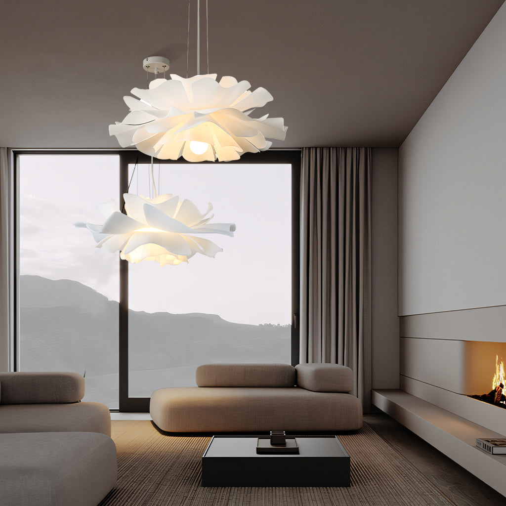 Lampa wisząca Japandi w formie kwiatu lotosu z warstwowymi płatkami