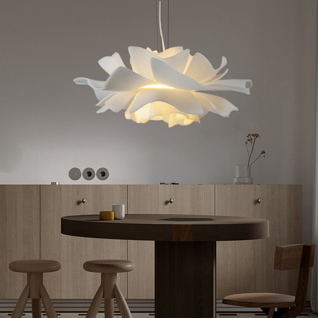 Lampa wisząca Japandi w formie kwiatu lotosu z warstwowymi płatkami
