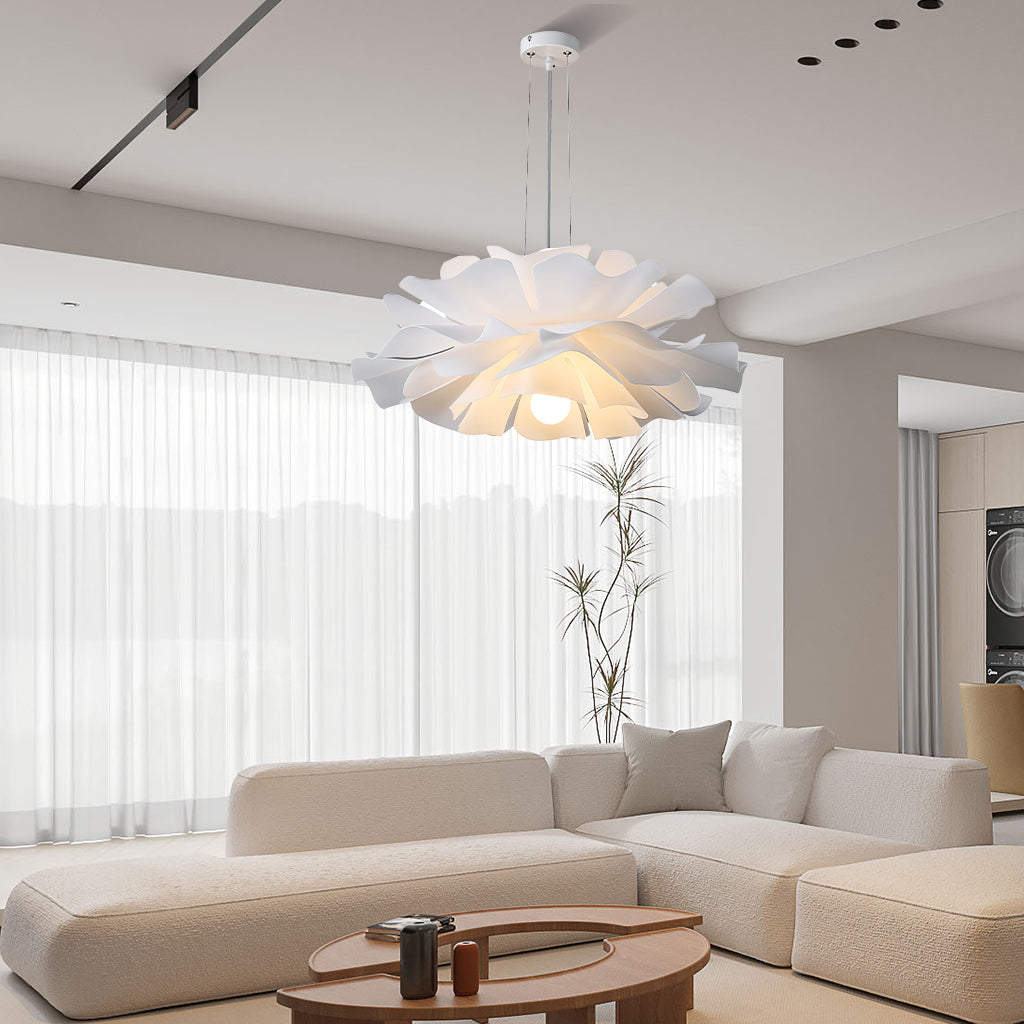Lampa wisząca Japandi w formie kwiatu lotosu z warstwowymi płatkami