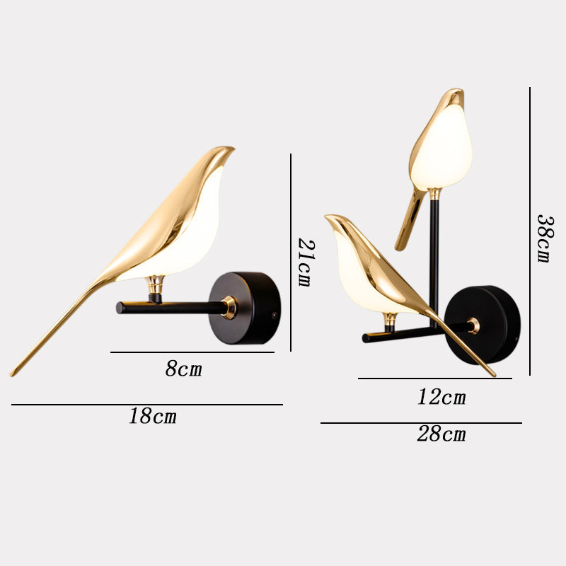 Nowoczesna lampa ścienna Bird