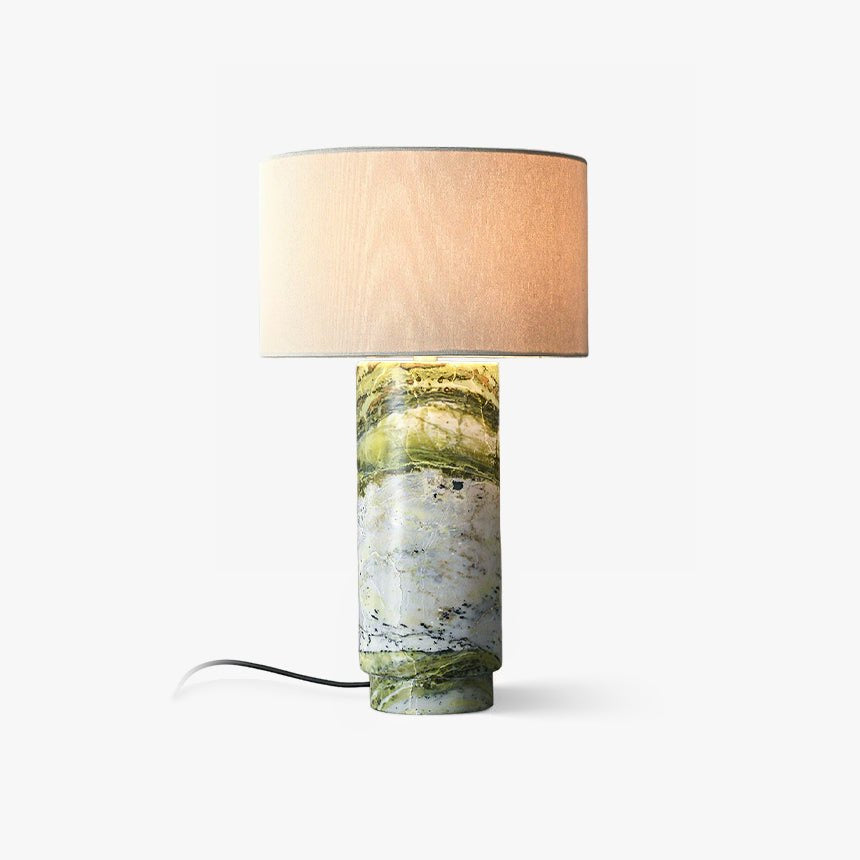 Nowoczesna lampa stołowa z zielonym marmurem 10