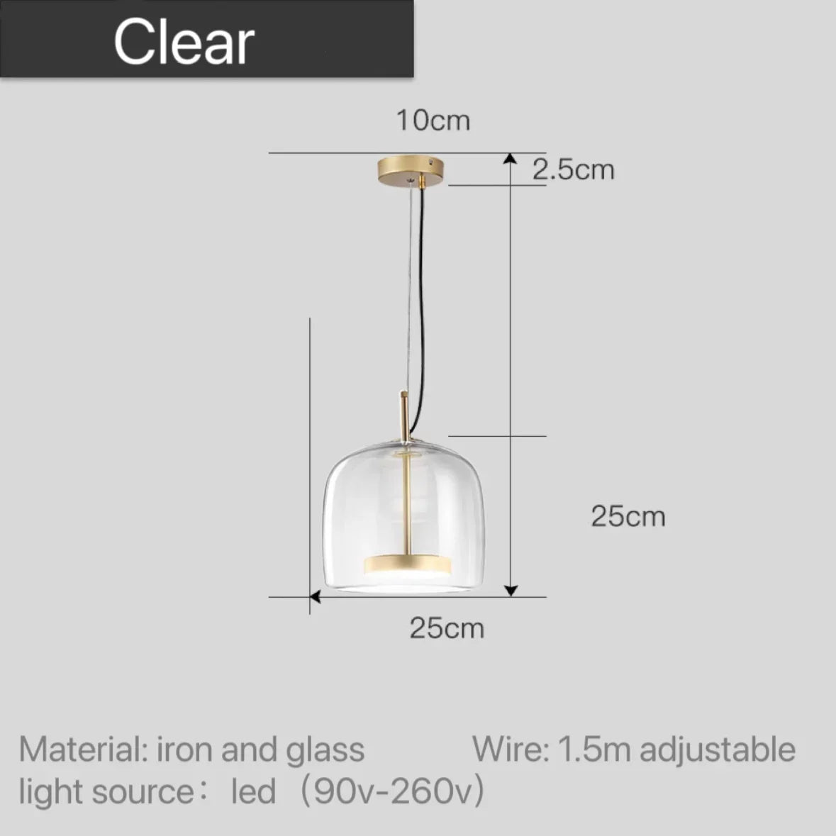 Nowoczesna Lampa Wisząca Nordic ze Szkła 10
