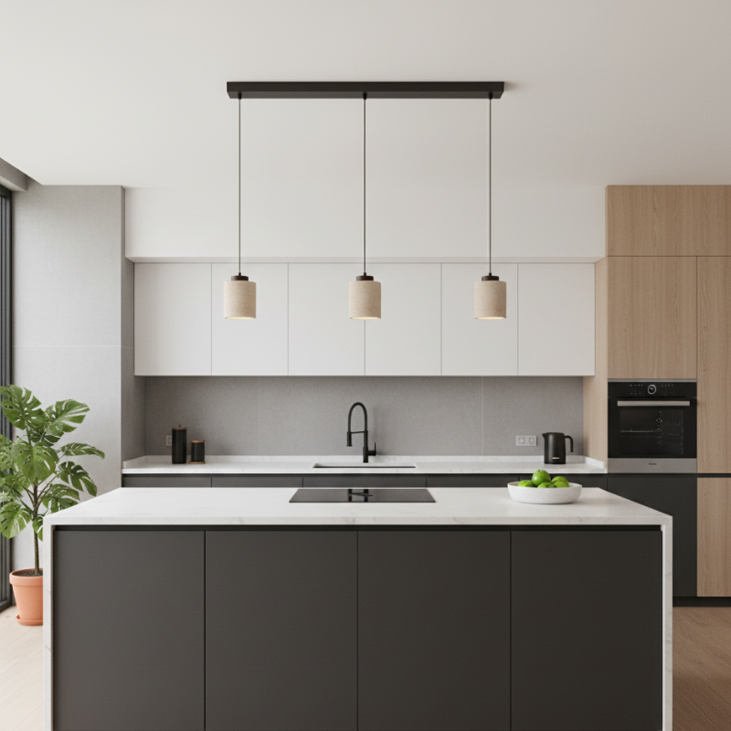 Minimalistyczna Lampa Wisząca z Travertynu Naturalnego 10