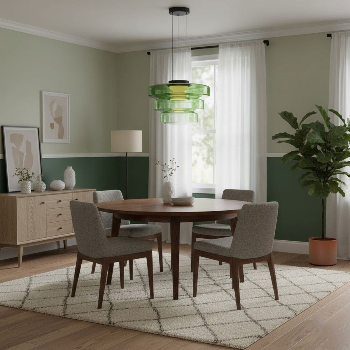 Regulowana Lampa Wisząca Minimalistyczna Szkło 14