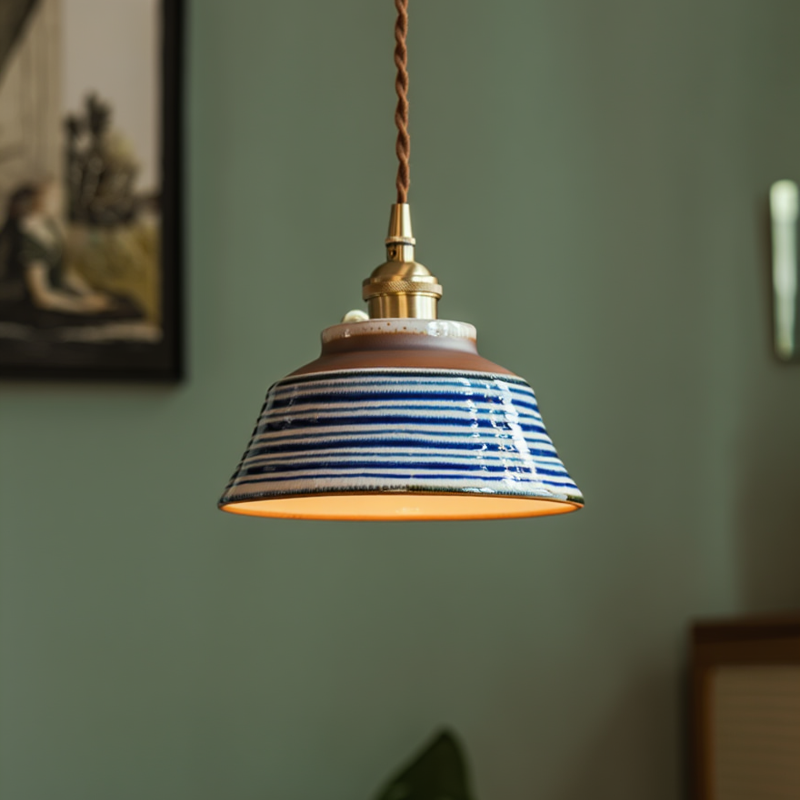 Ręcznie Malowana Ceramiczna Lampa Wisząca Dekoracyjna 16