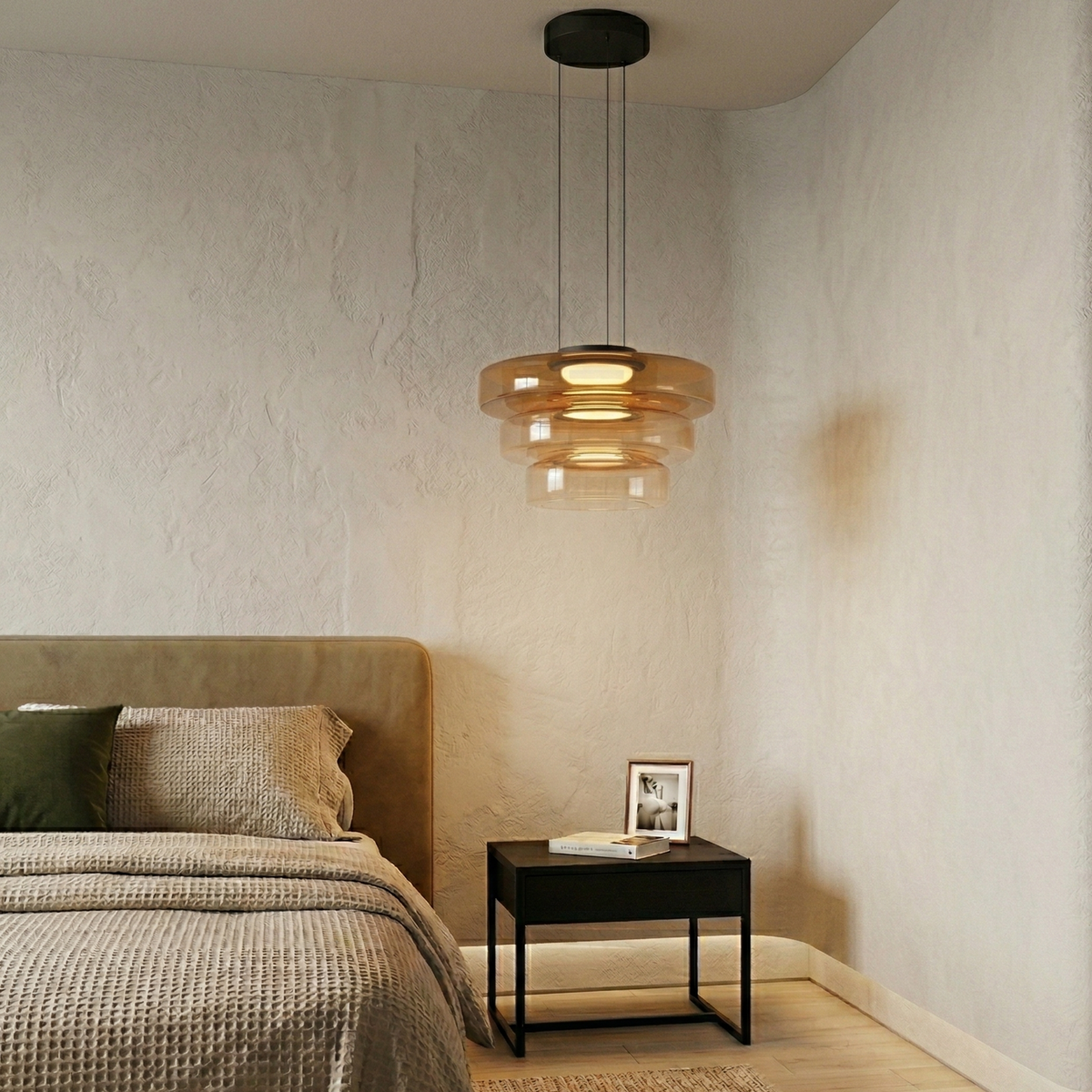Regulowana Lampa Wisząca Minimalistyczna Szkło 16