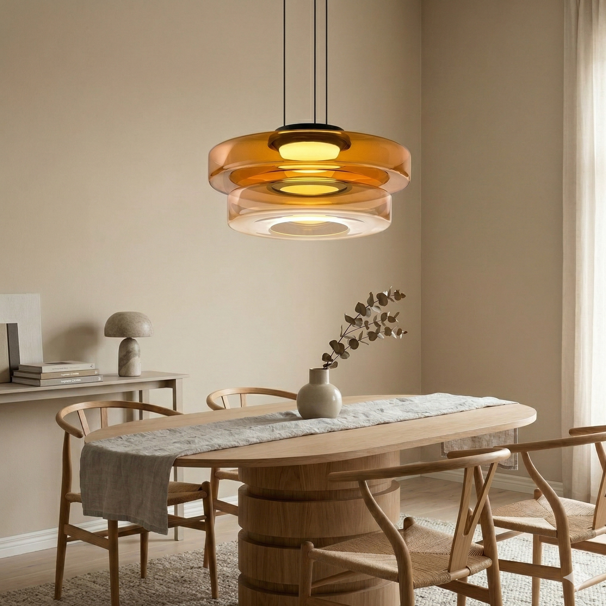 Regulowana Lampa Wisząca Minimalistyczna Szkło 17