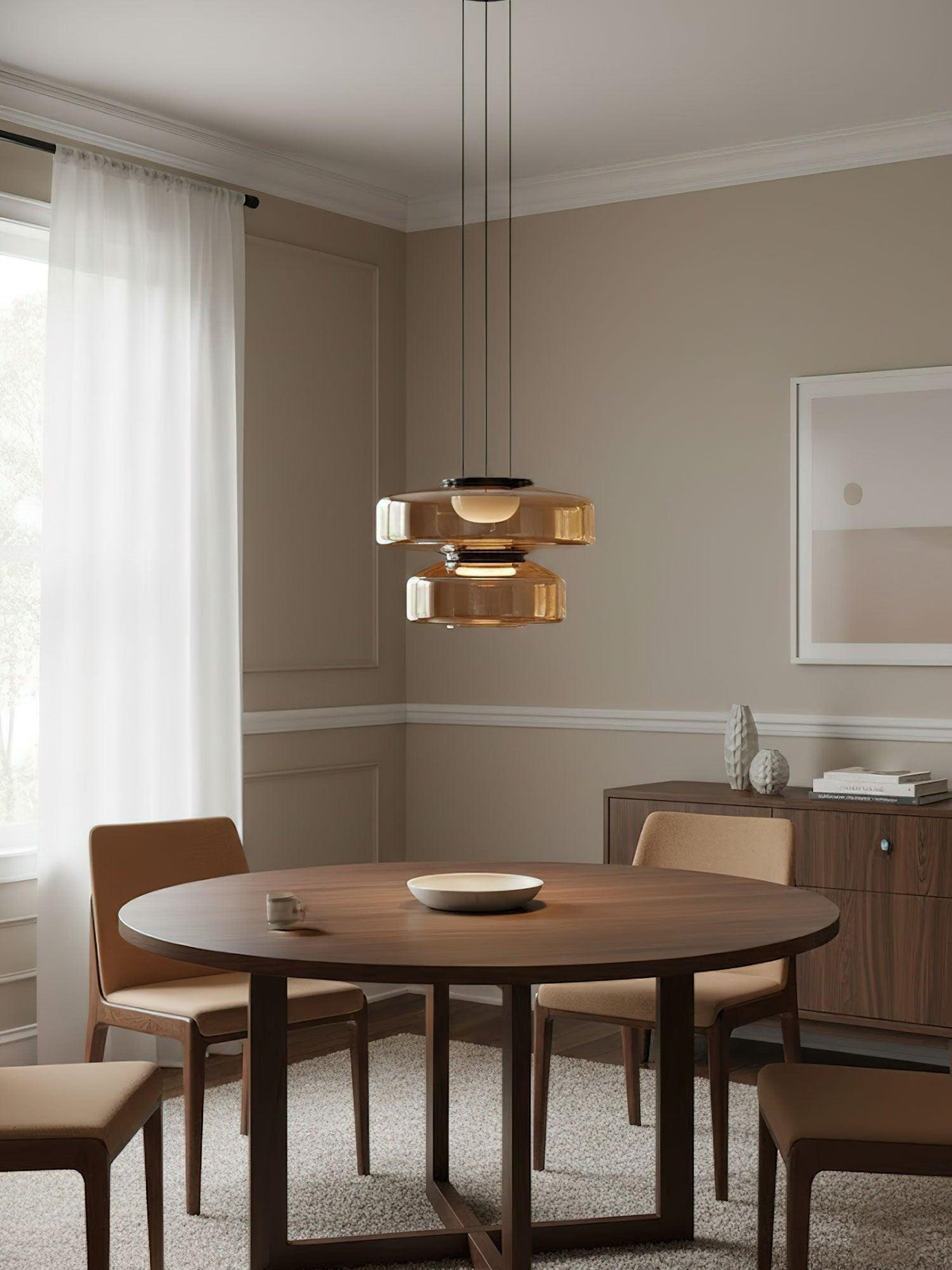 Regulowana Lampa Wisząca Minimalistyczna Szkło 1