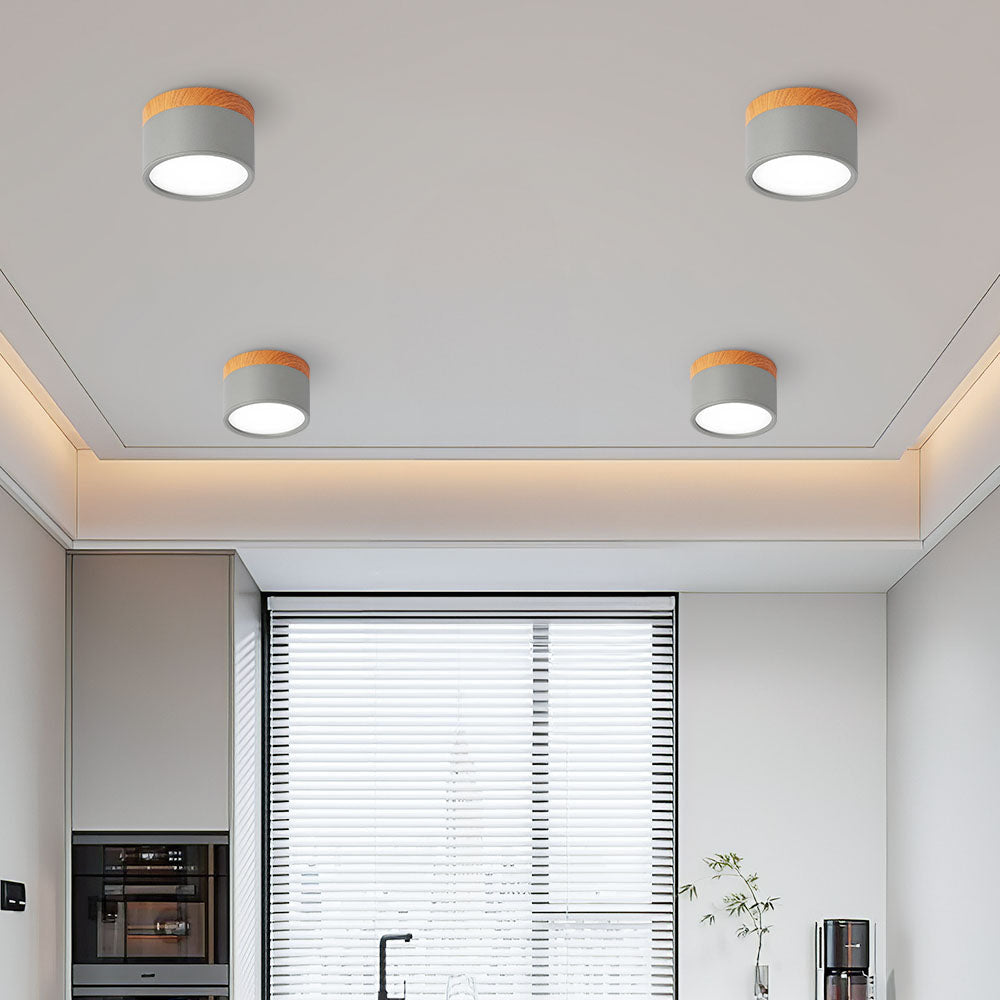 Nowoczesna lampa sufitowa z drewnianym akcentem 34