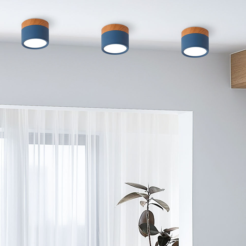 Nowoczesna lampa sufitowa z drewnianym akcentem 41
