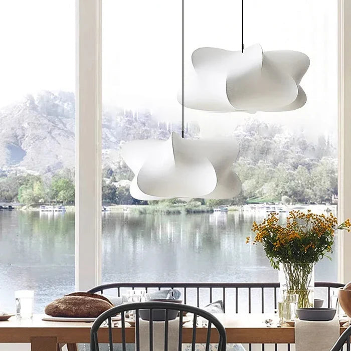 Lampa wisząca jedwabna Wabi Sabi, minimalistyczna 4
