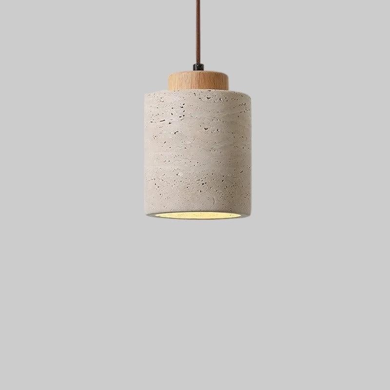 Minimalistyczna Lampa Wisząca z Travertynu Naturalnego 5