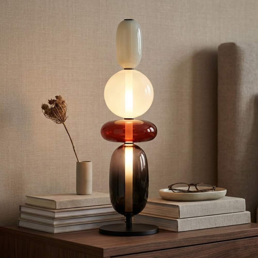 Elegancka Szklana Lampa Nocna z LED 6